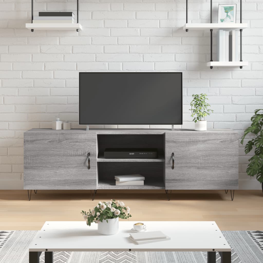 TV ormarić boja hrasta sonome 150x30x50 cm konstruirano drvo Siva
