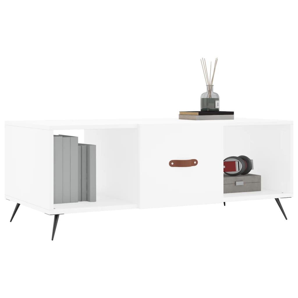 Stolić za kavu bijeli 102 x 50 x 40 cm od konstruiranog drva