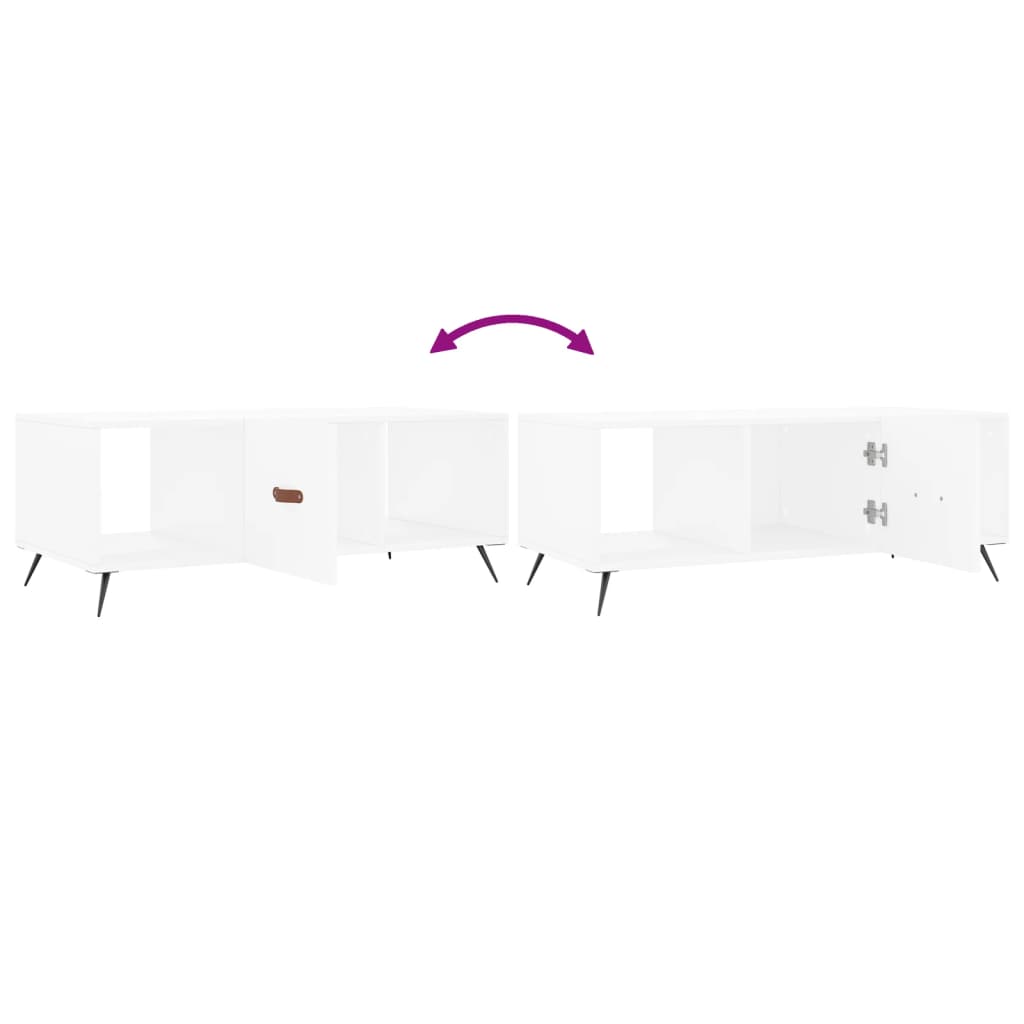 Stolić za kavu bijeli 102 x 50 x 40 cm od konstruiranog drva