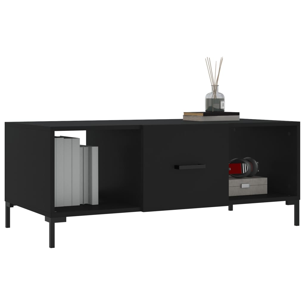 Stolić za kavu crni 102 x 50 x 40 cm od konstruiranog drva