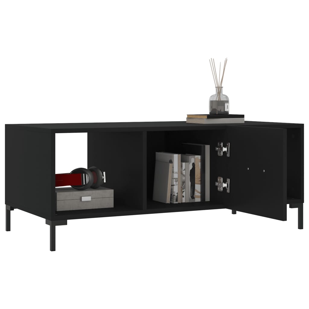 Stolić za kavu crni 102 x 50 x 40 cm od konstruiranog drva