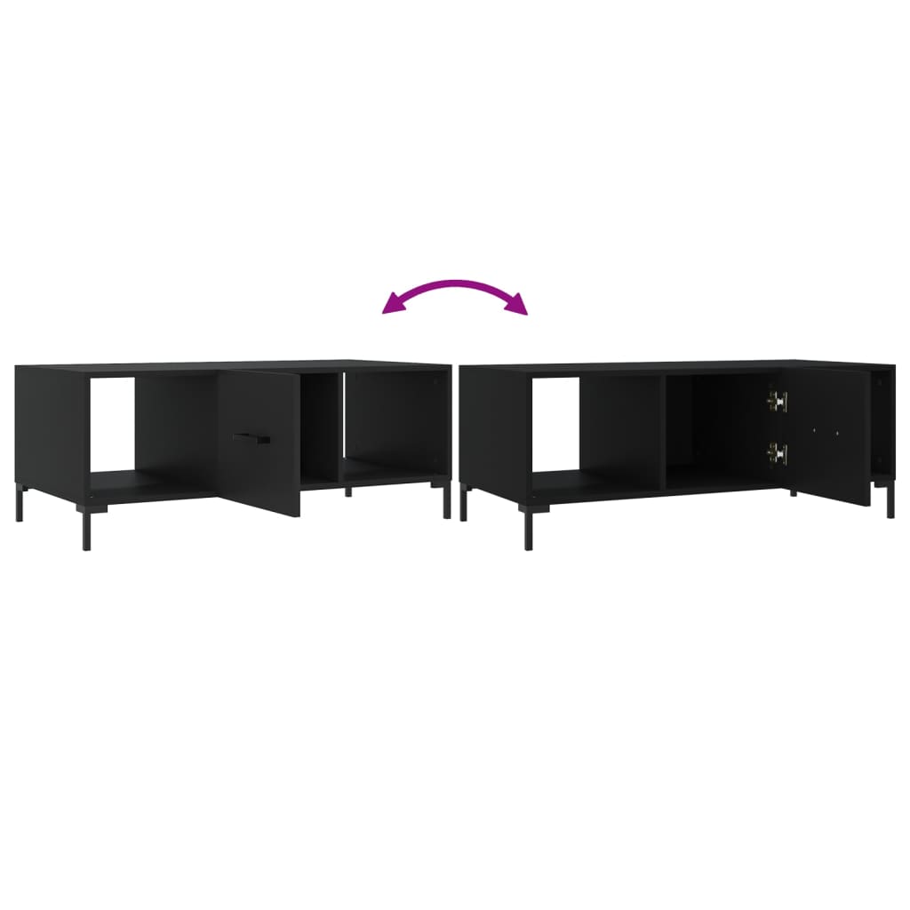 Stolić za kavu crni 102 x 50 x 40 cm od konstruiranog drva