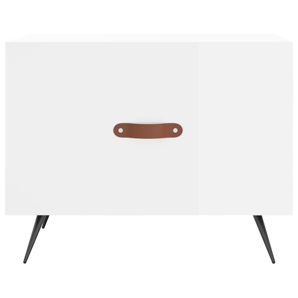 Stolić za kavu sjajni bijeli 50 x 50 x 40 cm konstruirano drvo
