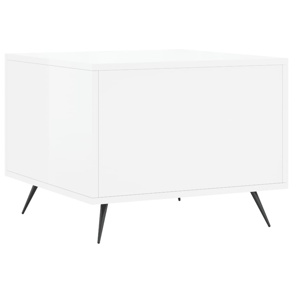 Stolići za kavu 2 kom sjajni bijeli 50x50x40 konstruirano drvo