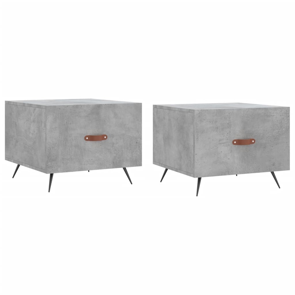Stolići za kavu 2 kom Siva betona 50x50x40 cm konstruirano drvo