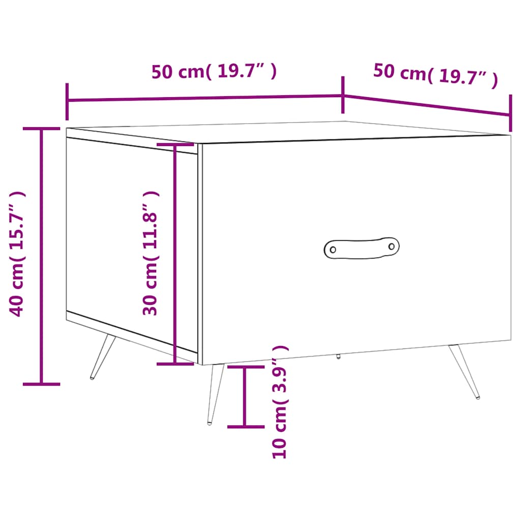 Stolići za kavu 2 kom boja hrasta 50x50x40 cm konstruirano drvo