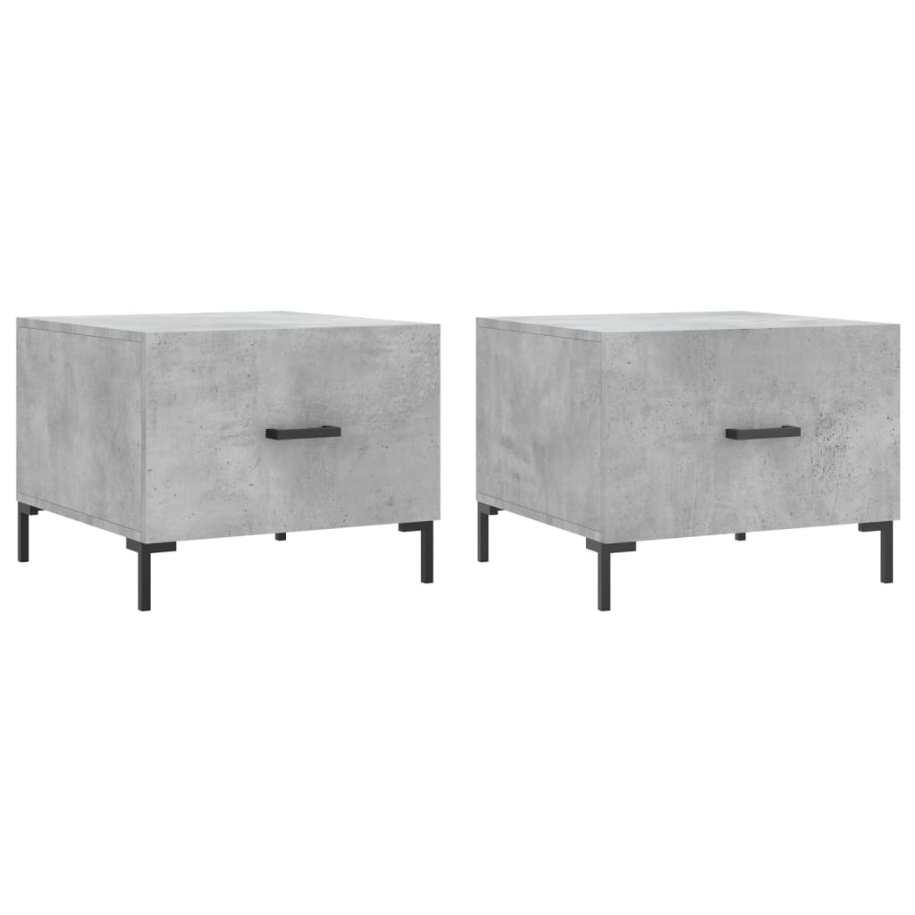 Stolići za kavu 2 kom Siva betona 50x50x40 cm konstruirano drvo