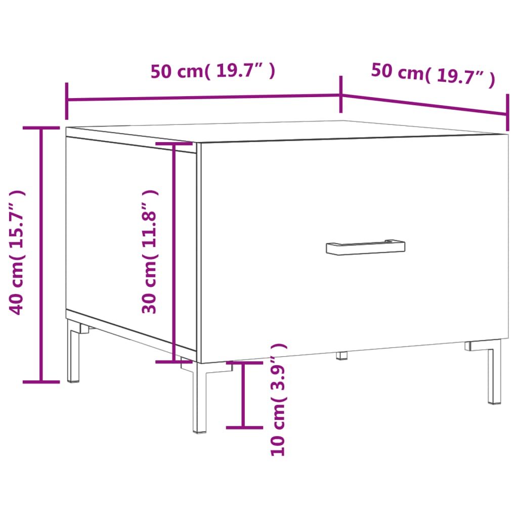 Stolići za kavu 2 kom boja hrasta 50x50x40 cm konstruirano drvo