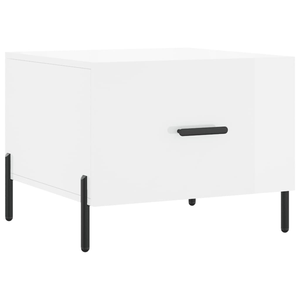 Stolić za kavu sjajni bijeli 50 x 50 x 40 cm konstruirano drvo
