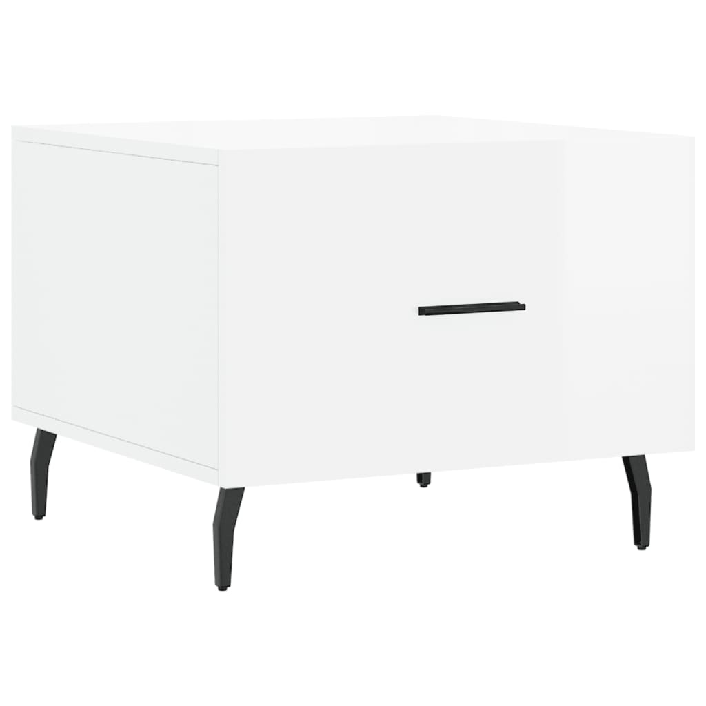Stolići za kavu 2 kom sjajni bijeli 50x50x40 konstruirano drvo