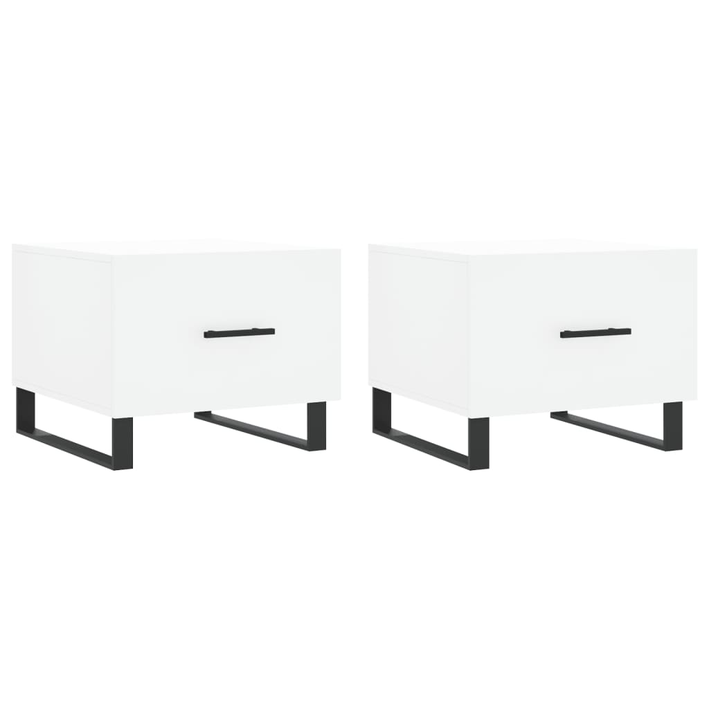 Stolići za kavu 2 kom bijeli 50x50x40 cm od konstruiranog drva