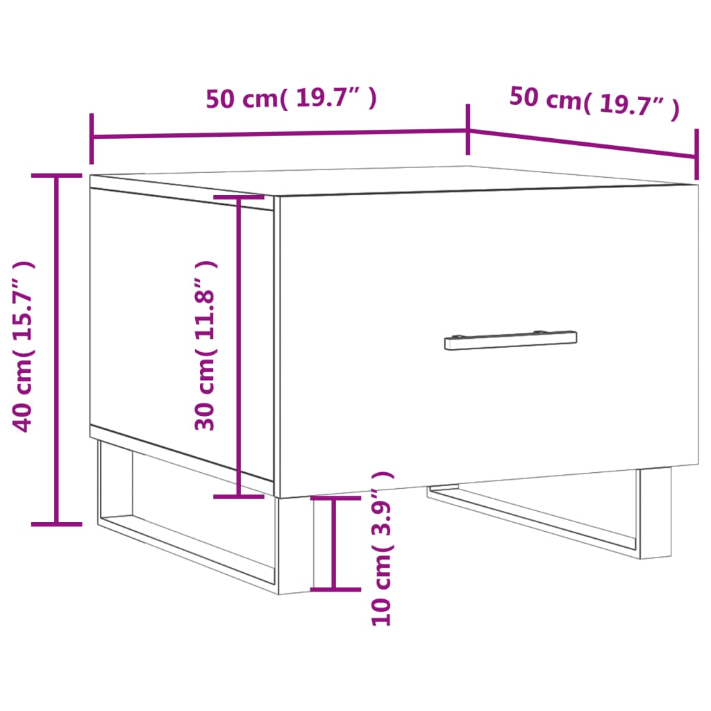 Stolići za kavu 2 kom boja hrast 50x50x40 cm konstruirano drvo