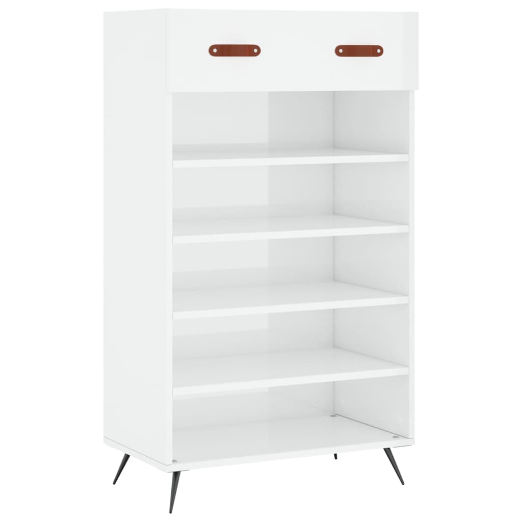 Ormarić za cipele sjajni bijeli 60x35x105 cm konstruirano drvo