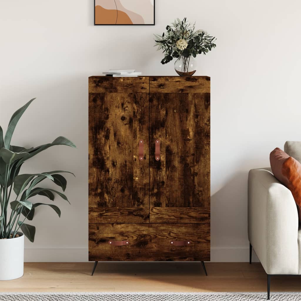 Visoka komoda boja hrasta 69,5 x 31 x 115 cm konstruirano drvo