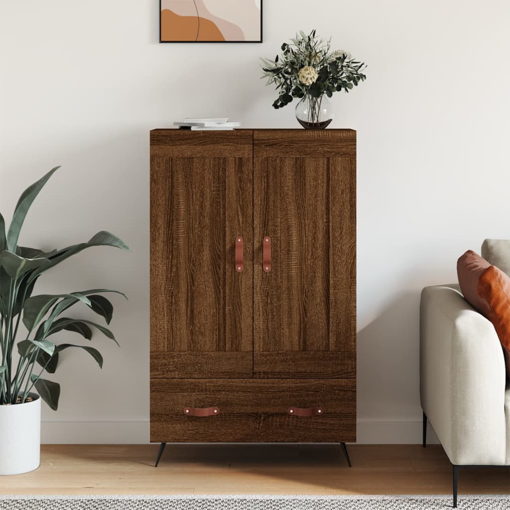 Visoka komoda smeđa boja hrasta 69,5x31x115cm konstruirano drvo
