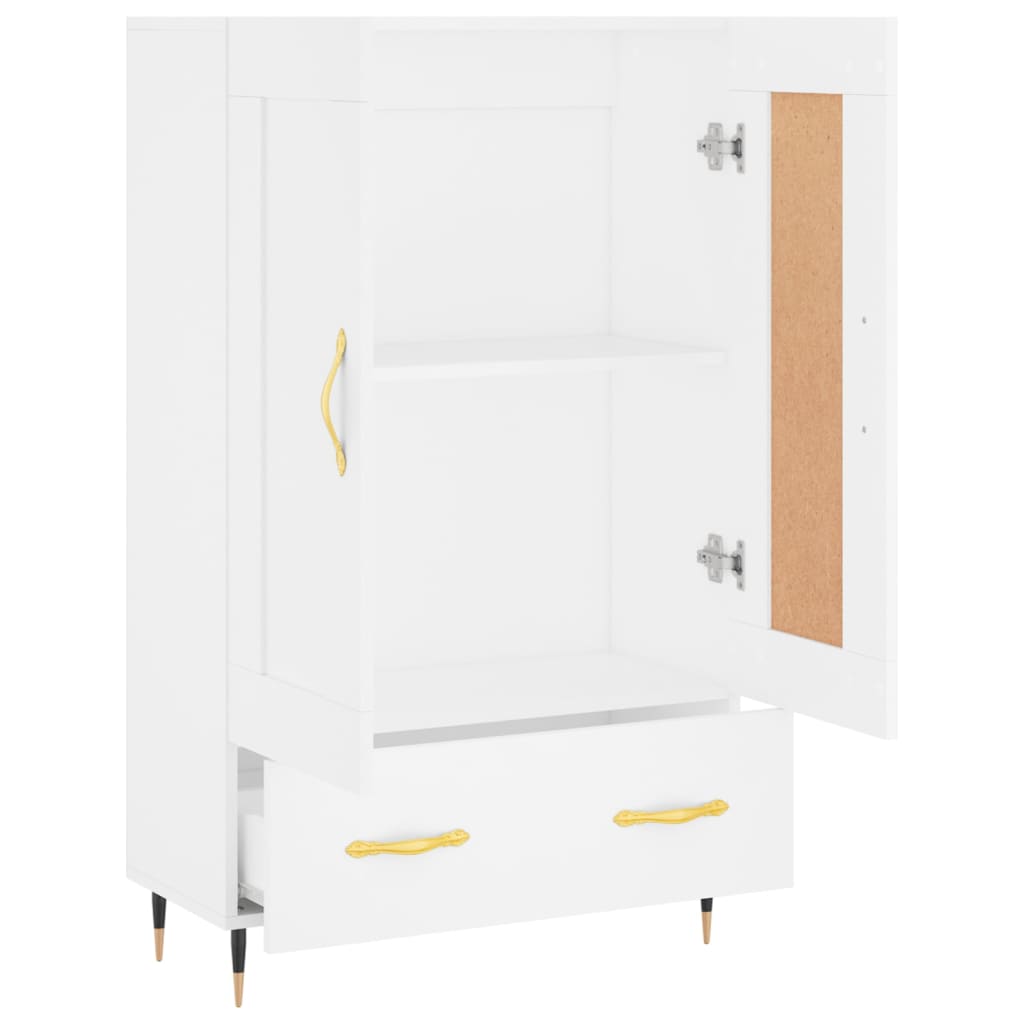 Visoka komoda bijela 69,5 x 31 x 115 cm od konstruiranog drva