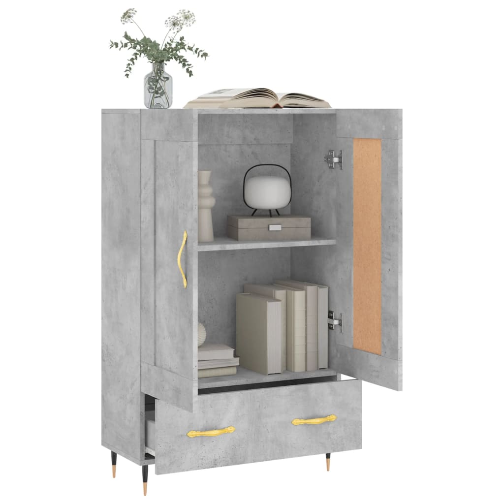 Visoka komoda boja betona 69,5 x 31 x 115 cm konstruirano drvo