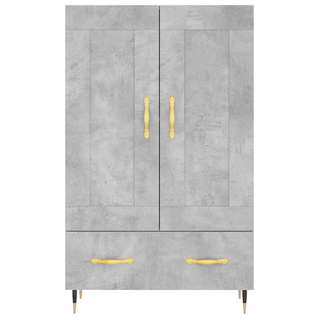 Visoka komoda boja betona 69,5 x 31 x 115 cm konstruirano drvo