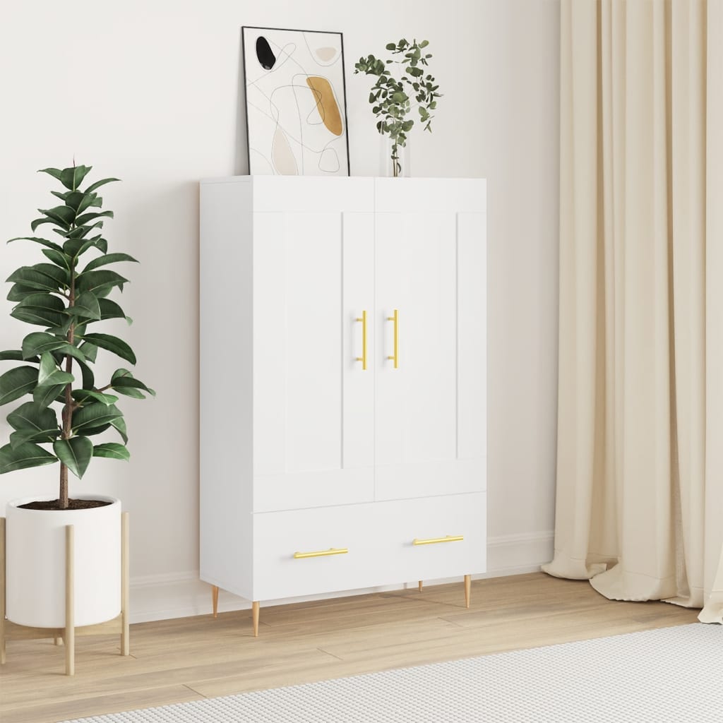 Visoka komoda bijela 69,5 x 31 x 115 cm od konstruiranog drva