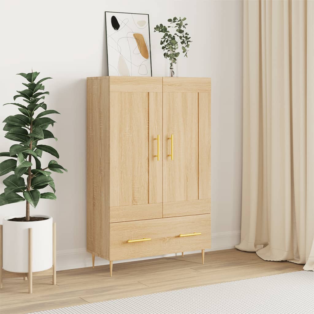 Visoka komoda boja hrasta 69,5 x 31 x 115 cm konstruirano drvo