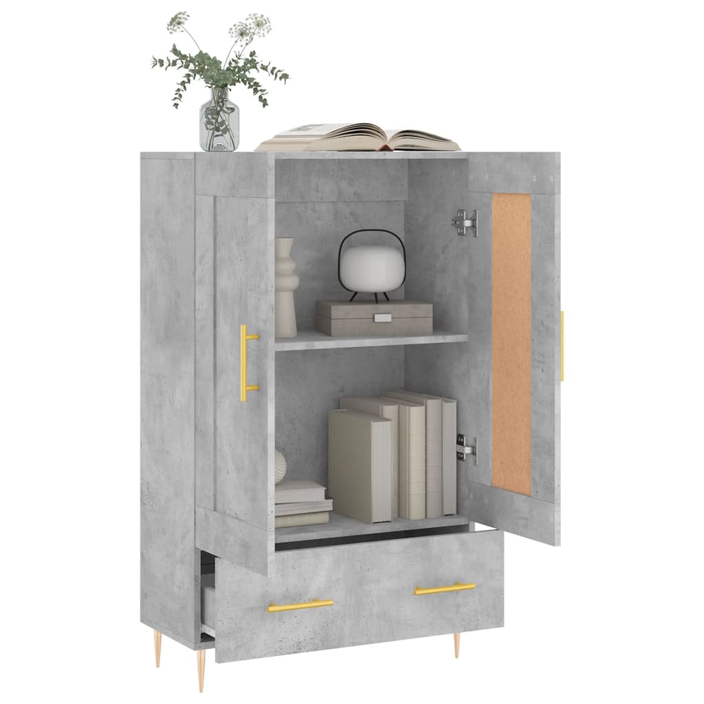 Visoka komoda boja betona 69,5 x 31 x 115 cm konstruirano drvo