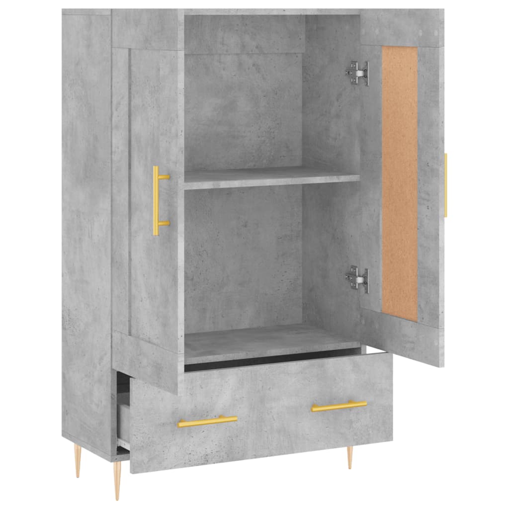 Visoka komoda boja betona 69,5 x 31 x 115 cm konstruirano drvo