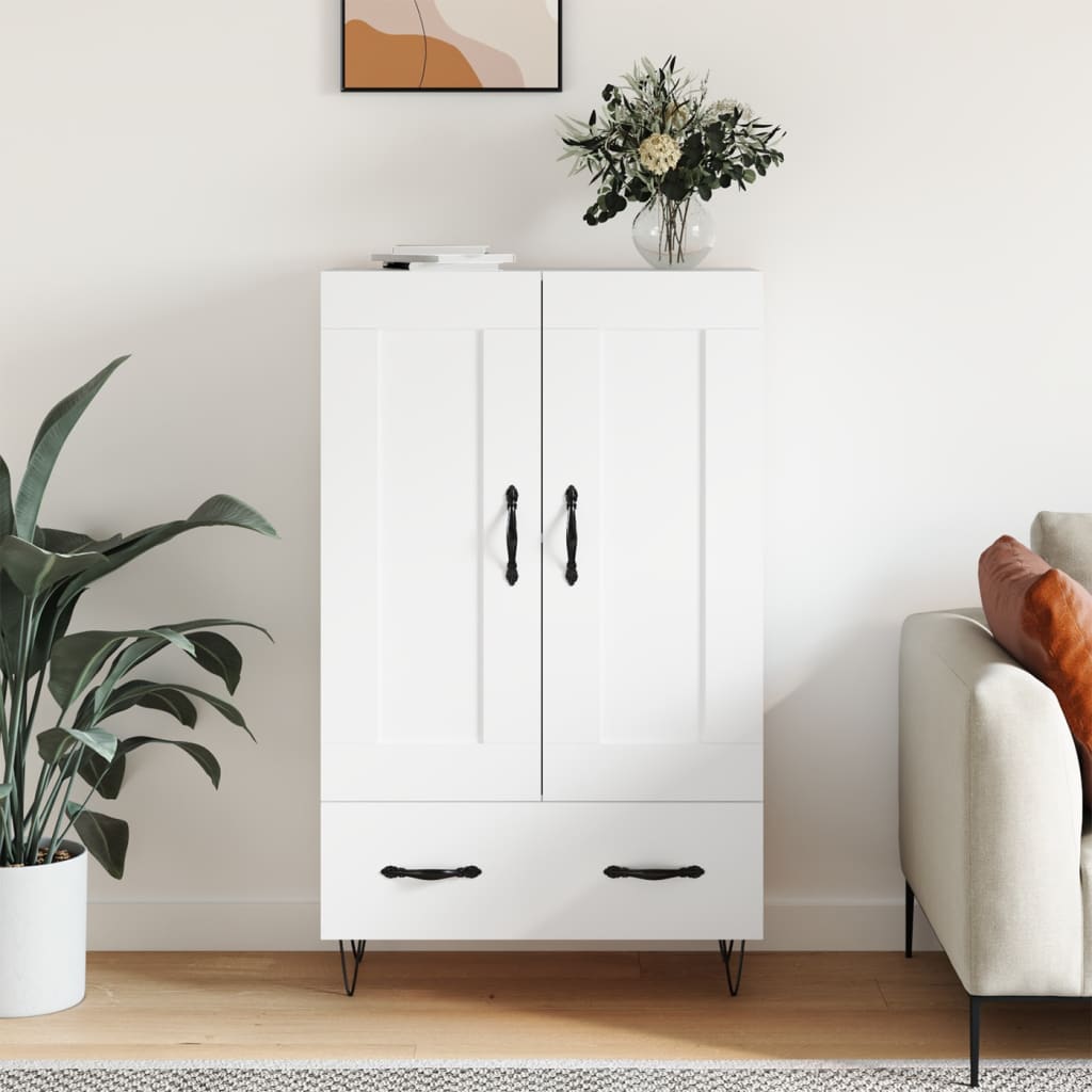 Visoka komoda bijela 69,5 x 31 x 115 cm od konstruiranog drva
