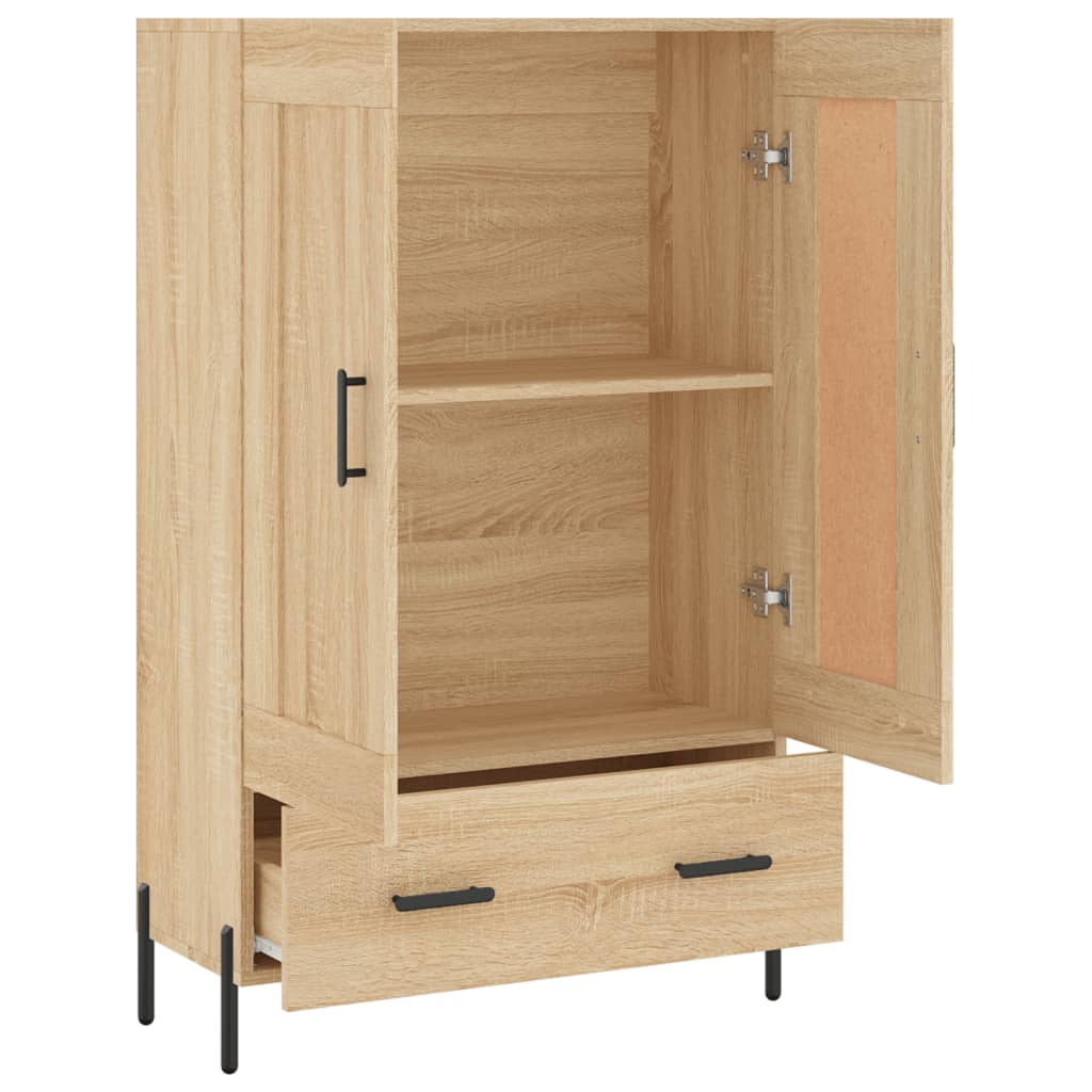 Visoka komoda boja hrasta 69,5 x 31 x 115 cm konstruirano drvo