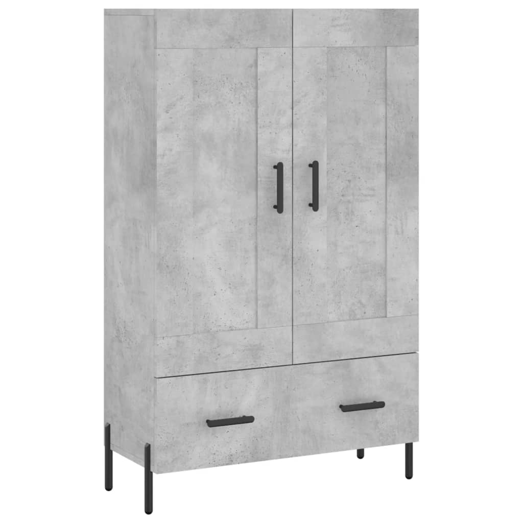 Visoka komoda boja betona 69,5 x 31 x 115 cm konstruirano drvo