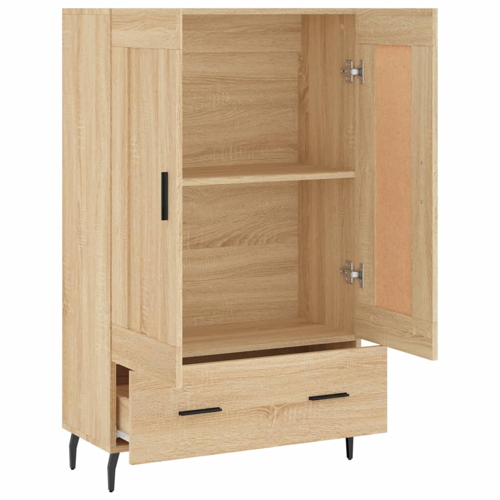 Visoka komoda boja hrasta 69,5 x 31 x 115 cm konstruirano drvo