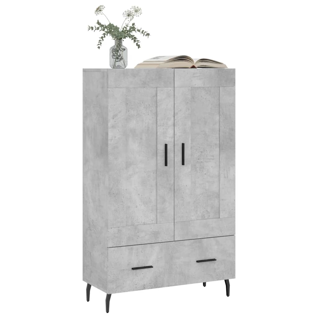 Visoka komoda boja betona 69,5 x 31 x 115 cm konstruirano drvo