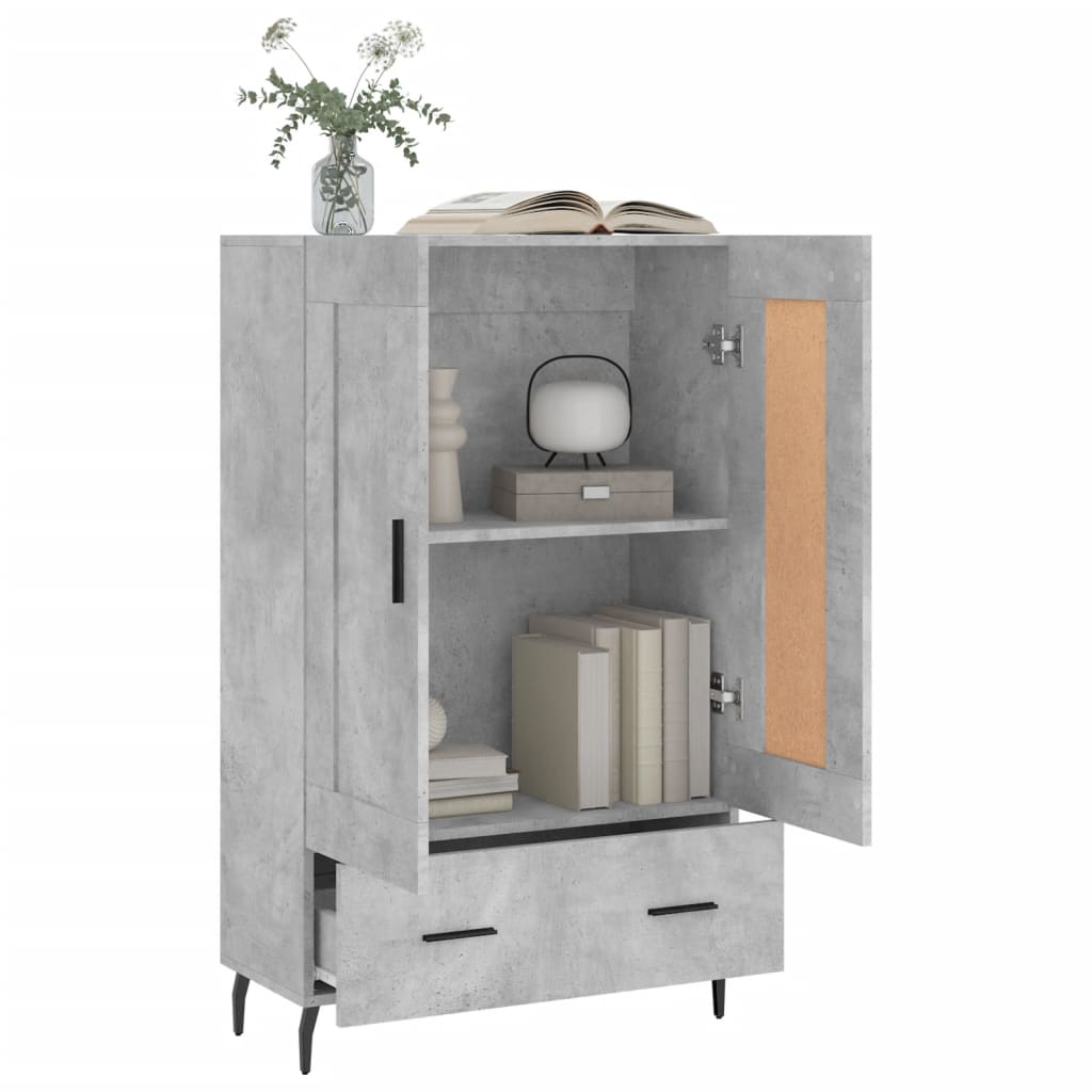 Visoka komoda boja betona 69,5 x 31 x 115 cm konstruirano drvo