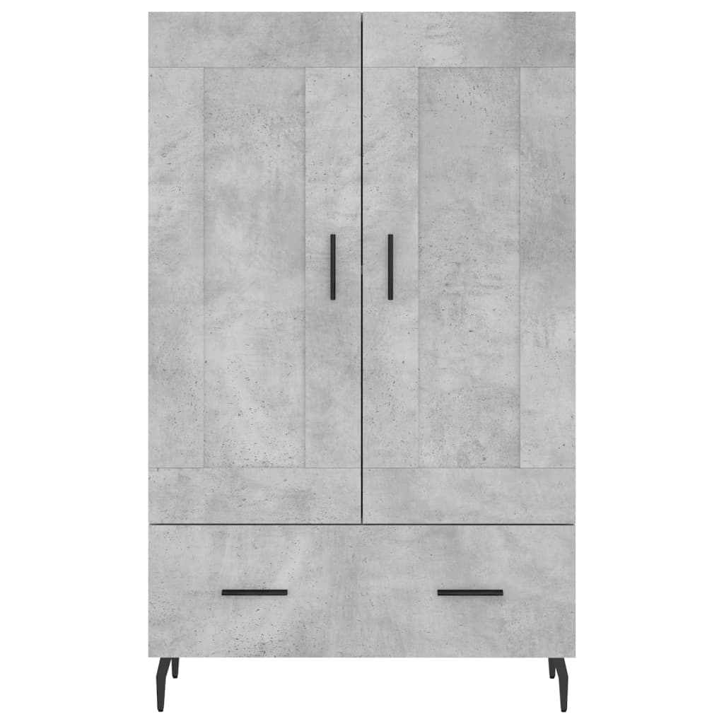 Visoka komoda boja betona 69,5 x 31 x 115 cm konstruirano drvo