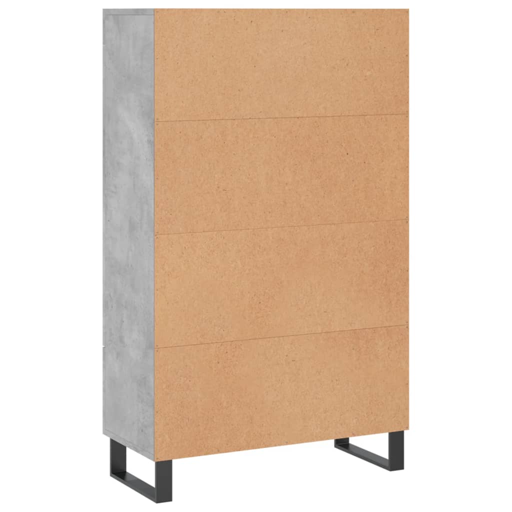 Visoka komoda boja betona 69,5 x 31 x 115 cm konstruirano drvo