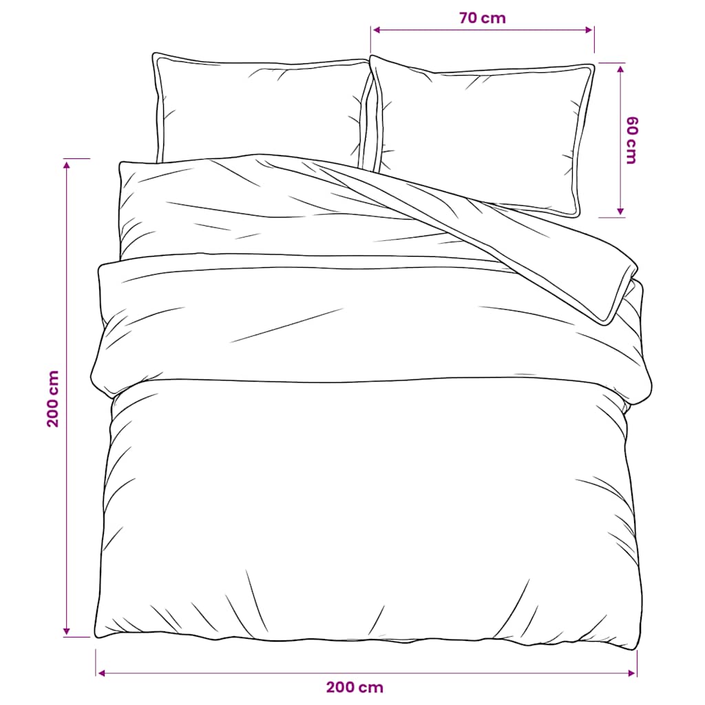 Set posteljine za poplun bijelo-smeđi 200x200 cm pamučni