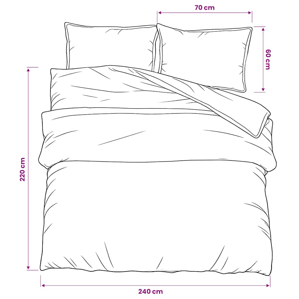 Set posteljine za poplun bijelo-smeđi 240 x 220 cm pamučni
