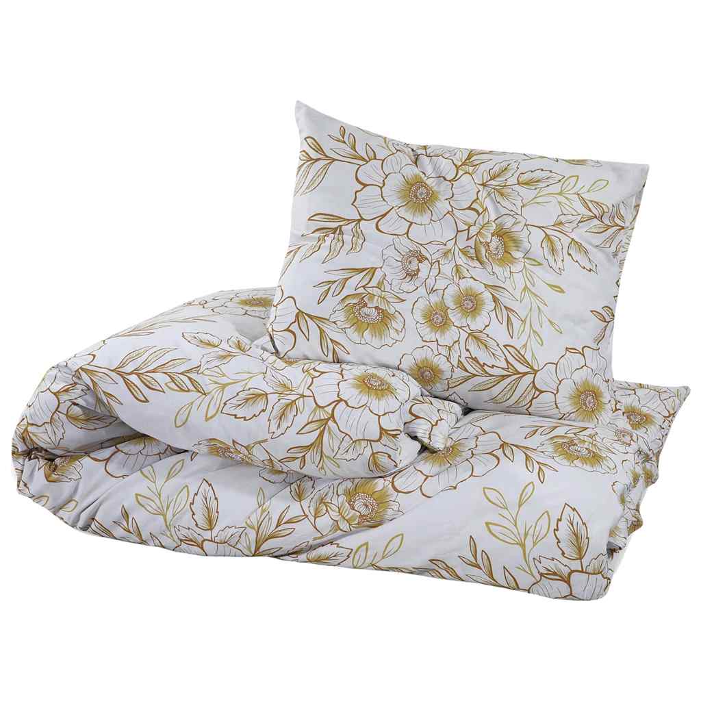 Set posteljine za poplun bijelo-smeđi 260 x 240 cm pamučni