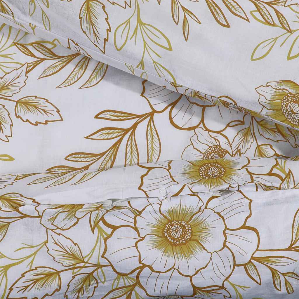 Set posteljine za poplun bijelo-smeđi 260 x 240 cm pamučni