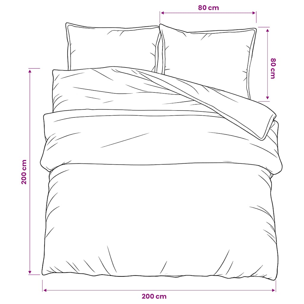 Set posteljine za poplun bijelo-smeđi 200x200 cm pamučni