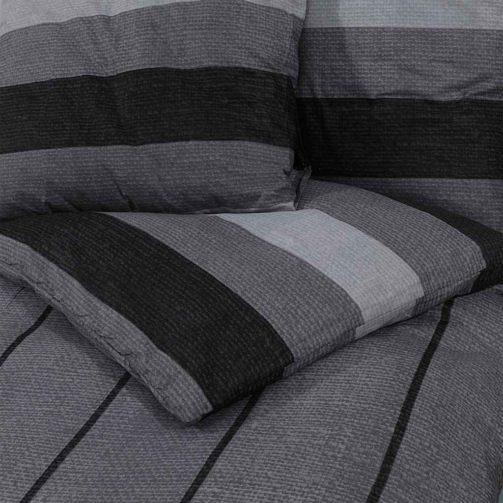 Set posteljine za poplun tamnosivi 240x220 cm pamučni