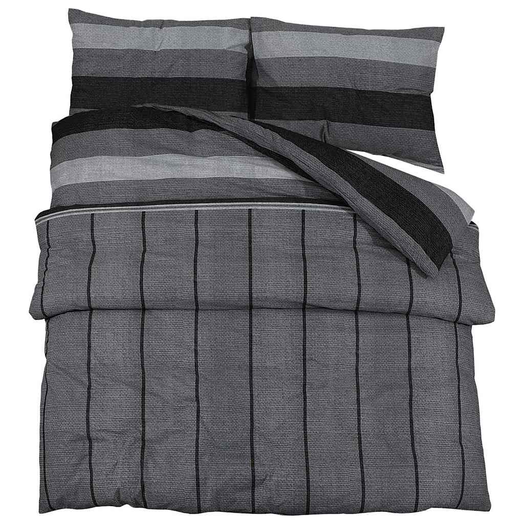 Set posteljine za poplun tamnosivi 260x220 cm pamučni