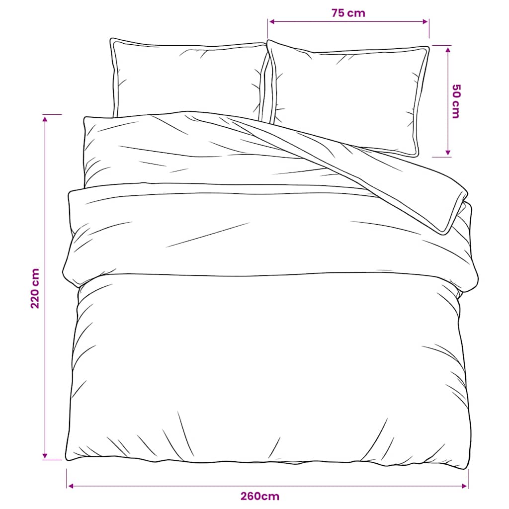 Set posteljine za poplun tamnosivi 260x220 cm pamučni