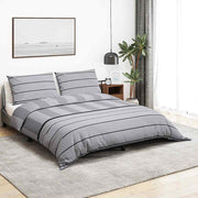 Set posteljine za poplun sivi 220 x 240 cm pamučni