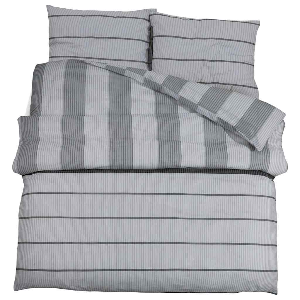 Set posteljine za poplun sivi 260 x 240 cm pamučni