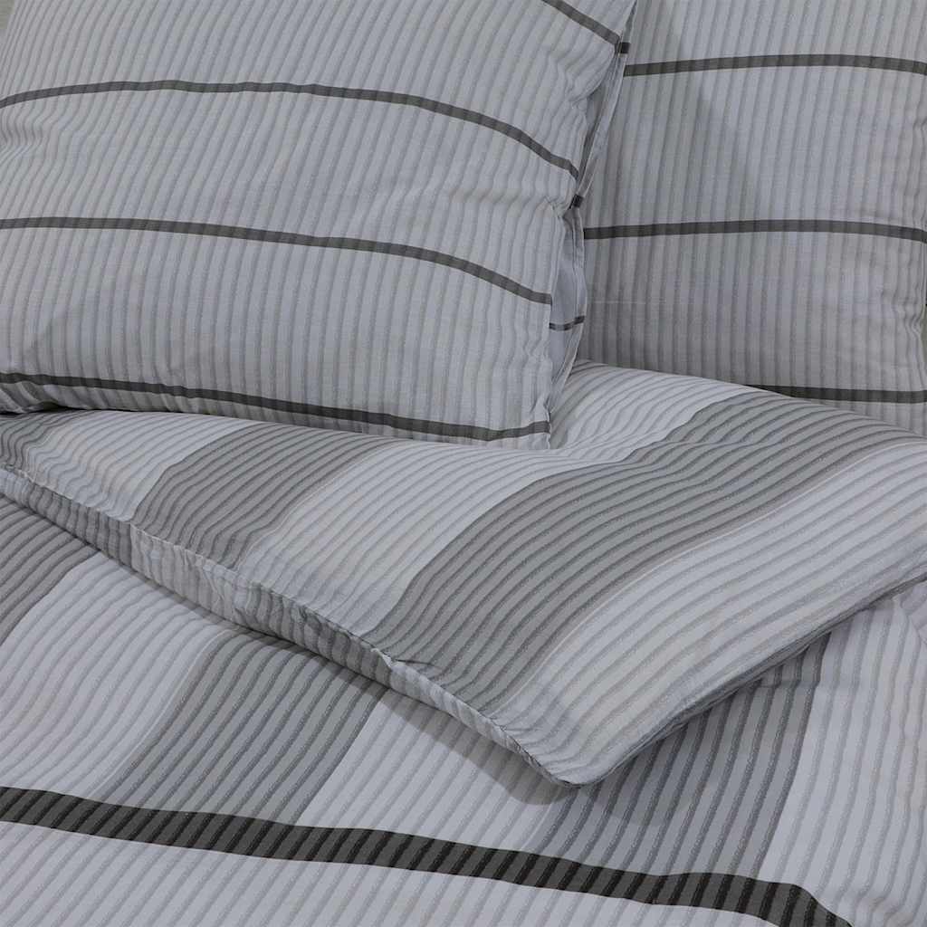 Set posteljine za poplun sivi 260 x 240 cm pamučni