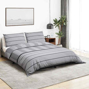 Set posteljine za poplun sivi 135 x 200 cm pamučni