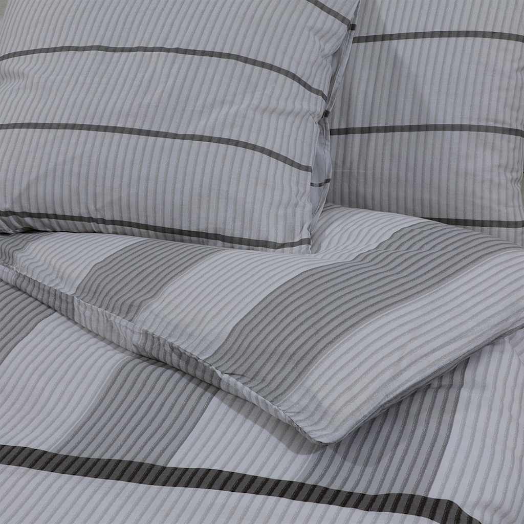 Set posteljine za poplun sivi 155x220 cm pamučni