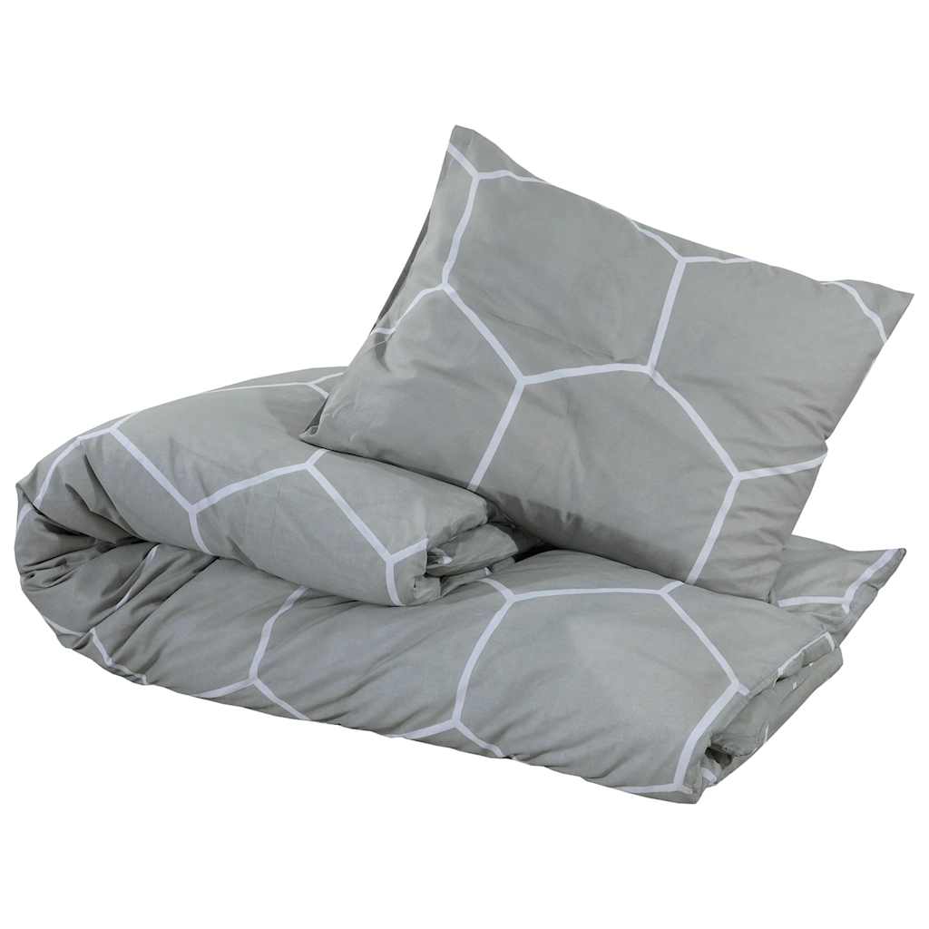 Set posteljine za poplun sivi 220 x 240 cm pamučni