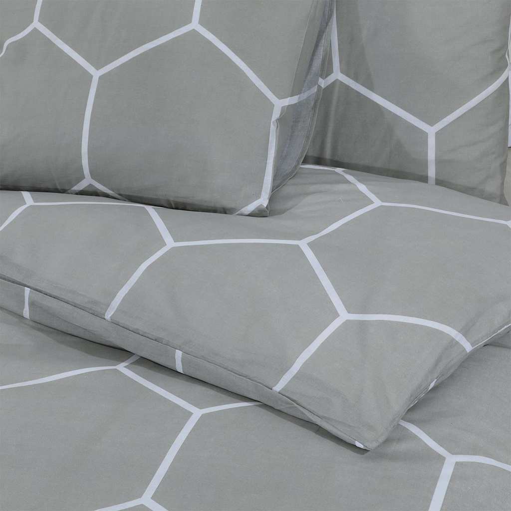 Set posteljine za poplun sivi 200x220 cm pamučni