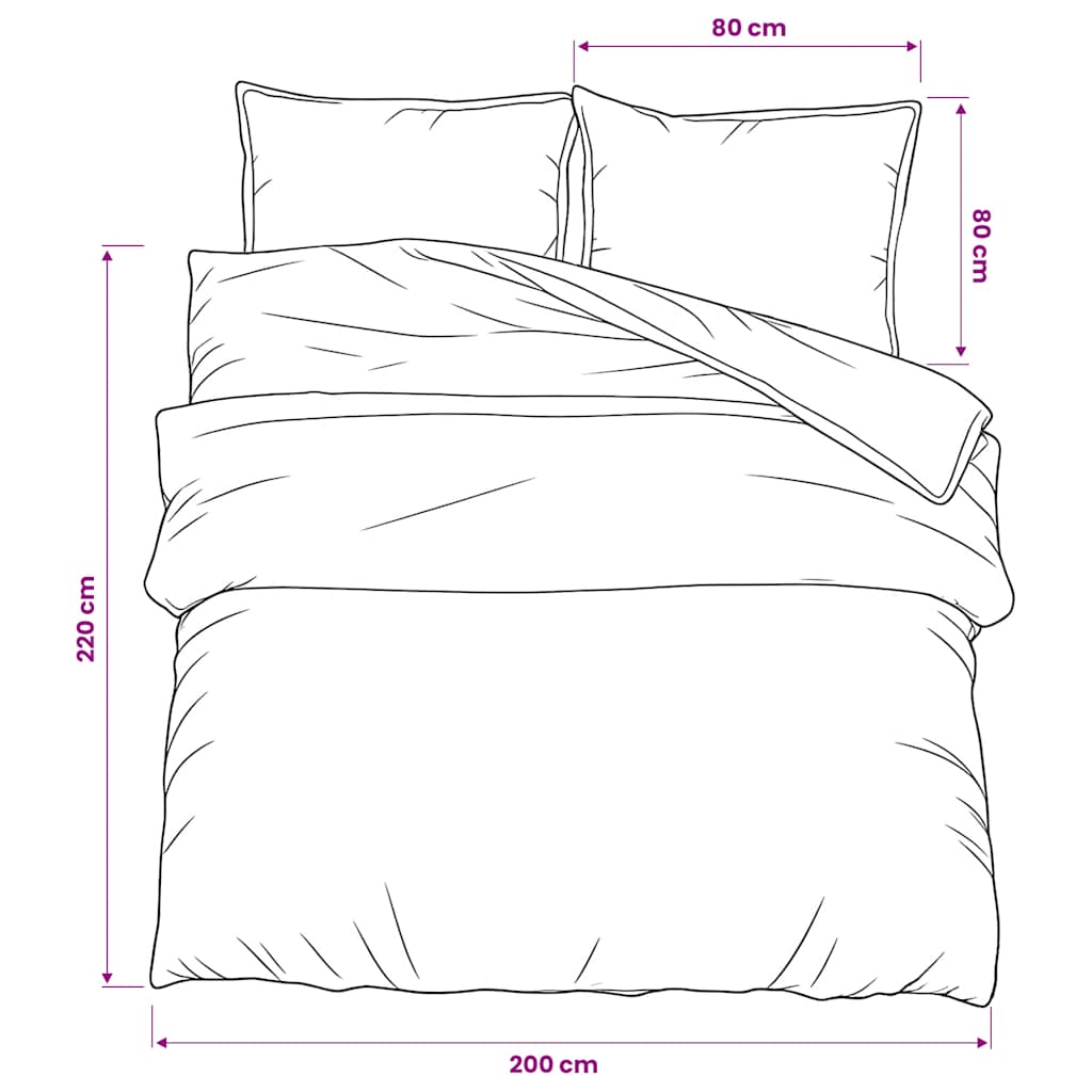 Set posteljine za poplun sivi 200x220 cm pamučni